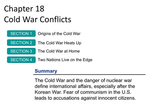 Chapter 18 cold war conflicts section 4 study guide answers. - Beth moore the patriarchs listening guide.