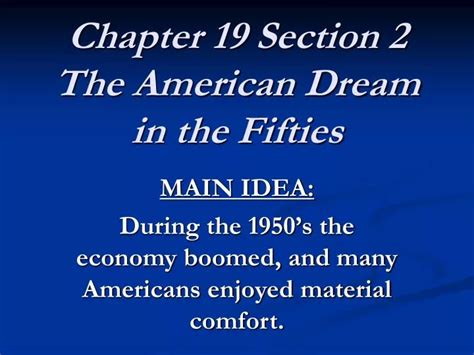 Chapter 19 section 2 the american dream in fifties guided reading. - Die komplette anleitung zu daz studio 4.