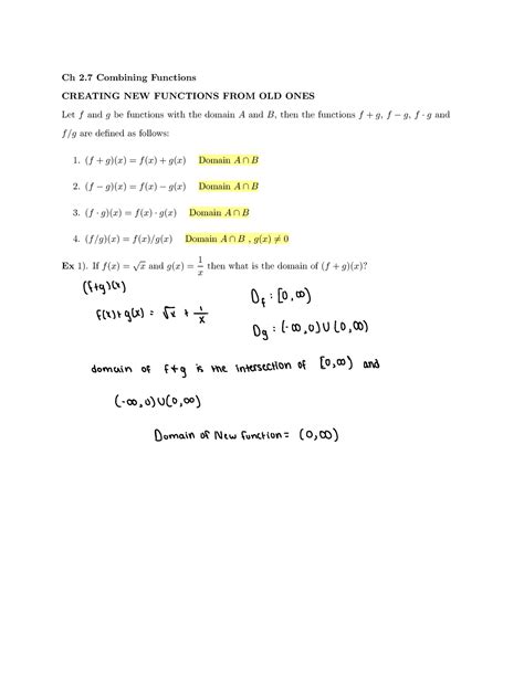 Chapter 2 - Section 2.7 - Combining Functions - 2.7 Exercises