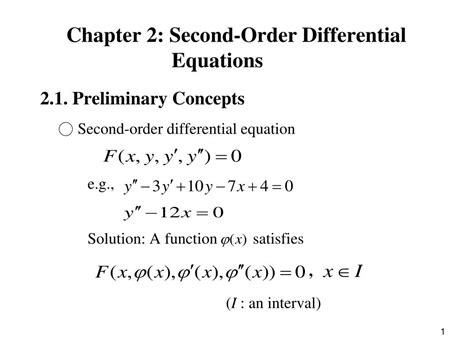 Chapter 2 2nd Order Linear Differential Equation With Constant
