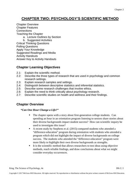 Chapter 2 Psychology S Scientific Method Docest