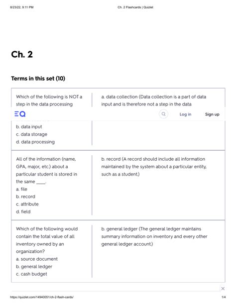 Chapter 2 Quiz 2 Flashcards Quizlet