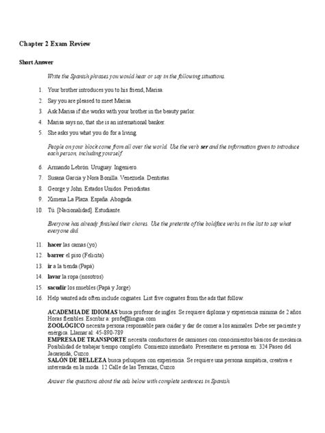 Chapter 2 Test Review