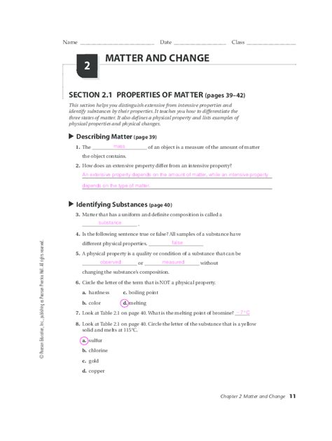 Chapter 2 matter and change