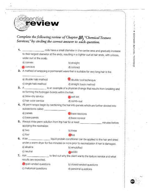 Chapter 24 milady review questions. Study with Quizlet and memorize flashcards containing terms like Approaching work with a strong sense of responsibility is an important: (a.) life skill (b.) motivation (c.) personality approach (d.) self-actualization, A most important life skill to remember and practice is to _____________. (a.) to be helpful and caring to others (b.) stick to your goals only if … 
