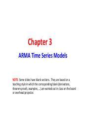 Chapter 3 Arma Time Series Models Note Some