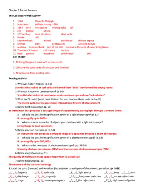 Chapter 3 Cells And Tissues Study Guide Answers Study Poster