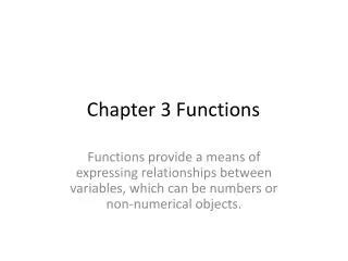 Chapter 3 Elementary Functions