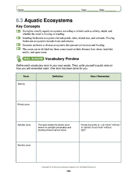 Chapter 3 section 3 aquatic ecosystems study guide answers.  Section 3...