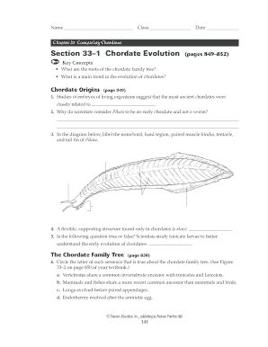 Chapter 33 Comparing Chordates Answer Key Pdf