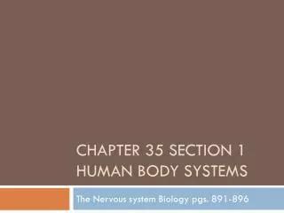 Chapter 35 Section 1 Human Body Systems