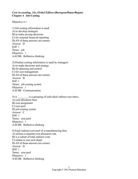 Chapter 4 - cost accounting test bank - Studocu