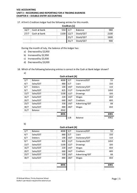 Chapter 4 DoubleEntry Accounting Test