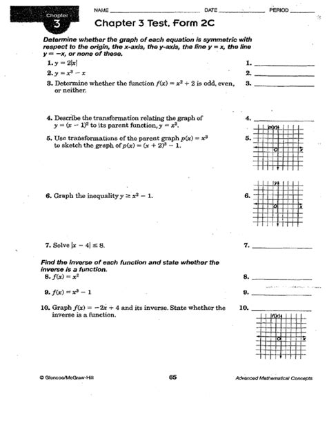 Chapter 4 Test Form B Algebra