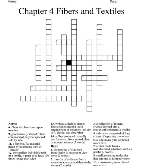 chapter 4 fiber crossword review. 69 terms. Madison_Garcia13. Preview. Forensic Science Chapter 5 Checkpoint questions. 19 terms. belem_glezz. Preview. OCT 02 PM. 28 .... 