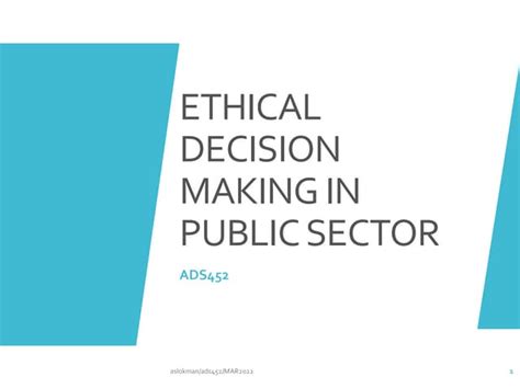 Chapter 5 - Ethical Decision Making in Public …