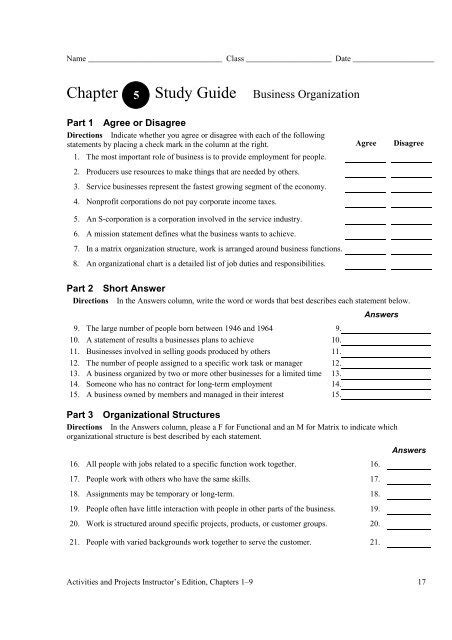 Chapter 5 Study Guide