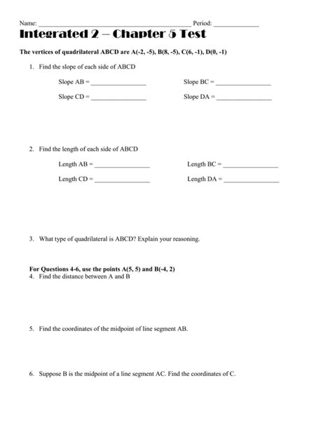 Chapter 5 Test