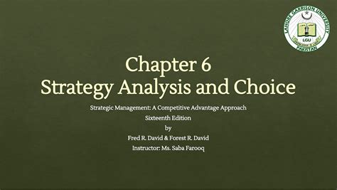 Chapter 6: Strategic Analysis: Understanding a Firm’s Competitive ...