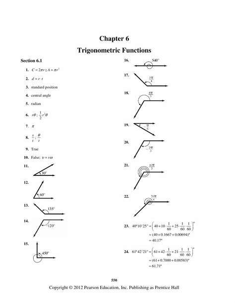 Chapter 6 Trigonometric Functions