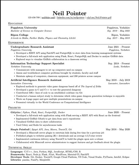 Chapter 6 Your curriculum vitae Getting started with LaTeX