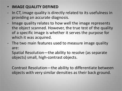 Chapter 6 image quality in ct