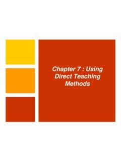 Chapter 7 : Using Direct Teaching Methods - SAGE …