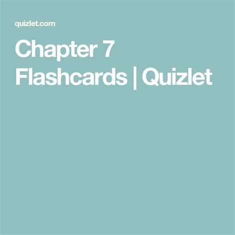 Chapter 7 Exercises Flashcards Quizlet