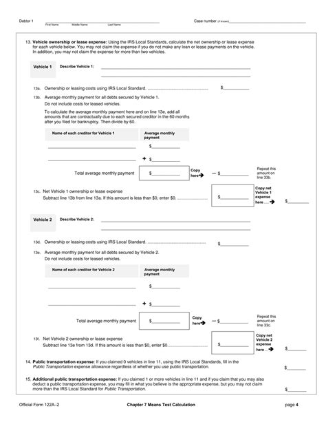 Chapter 7 Means Test Form
