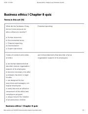 Chapter 8 - Ethics Reporting Systems Flashcards Quizlet