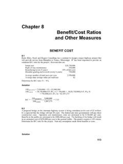 Chapter 8 Benefit/Cost Ratios and Other Measures - Oxford …