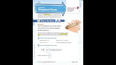 Chapter 8 Lesson 5 Simplest Form YouTube