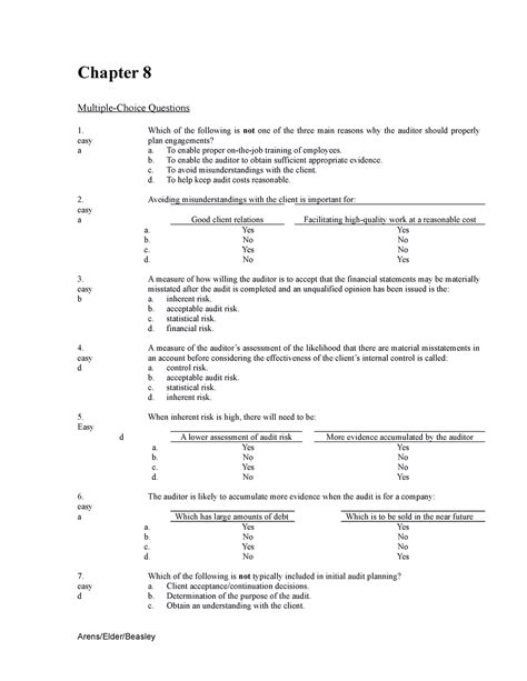 Chapter 8 Multiple Choice Questions