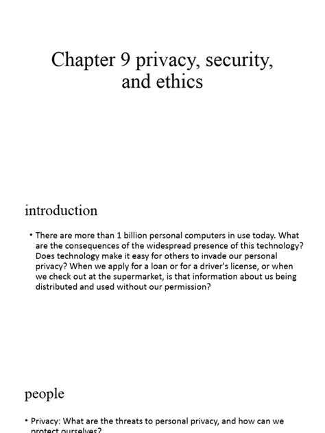 Chapter 9 - Privacy, Security & Ethics (Quiz) Flashcards