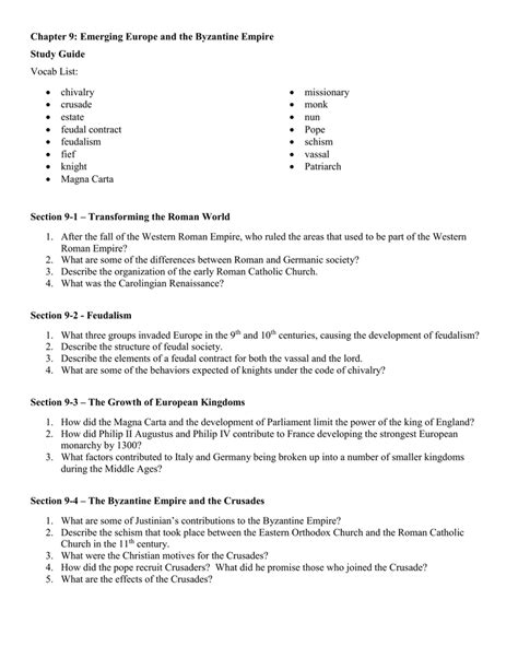 Chapter 9 section 1 student study guide the byzantine empire. - The superhuman life of gesar of ling.