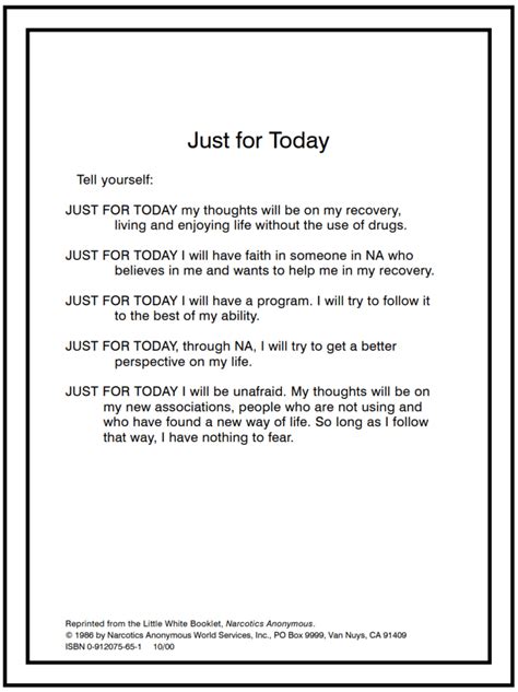 Chapter Nine: JUST FOR TODAY..... - Recovery Daily