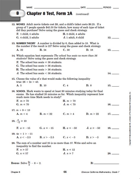 Chapter Test Form A 8