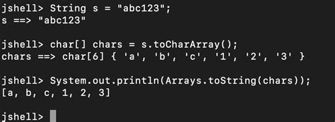 Char array to string in java