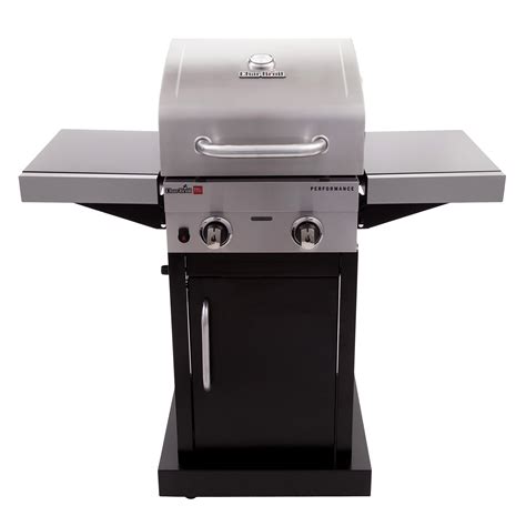 Char-Broil 2-Burner TRU-Infrared Gas Grill, Stainless Steel: 2 stainless steel burners yield 21,000 BTUs 340 sq in of primary cooking on stainless steel grates.. Char broil tru infrared 2 burner