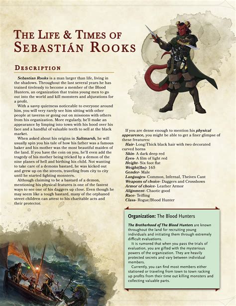 Character Backstory in DND Manual Format! [OC] [ART] DnD