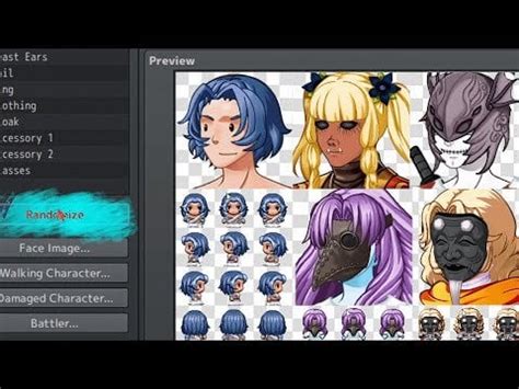 Character Generator Horror! Randomizing 3000+ Generator Parts for 5 minutes in RPG Maker MZ