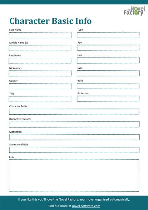 Character Information Template