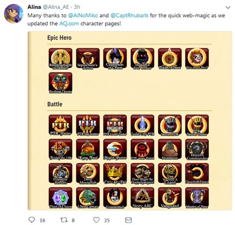 Character Page Update for Badge Section. r/AQW