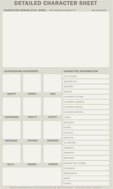 Character Sheet Template