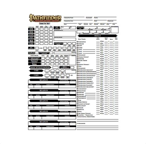 Character Sheet Template 8+ Free PDF Documents Download Free
