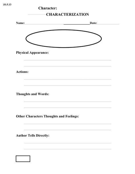 Character analysis template in Word and Pdf formats