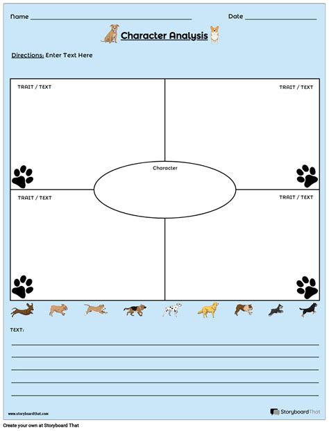 Character analysis worksheet template word