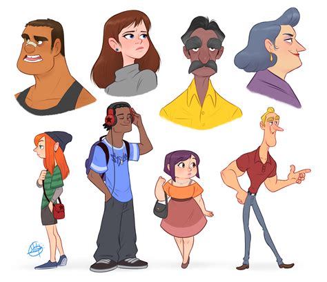 Character designs. To make sure you’re sticking to your original concept, try writing notes that describe your character at the top of the page. Guidelines like “smart boy, age 10,” or “playful mouse, smiling” will keep you on track as you follow your pencil’s movements. 3. Use simple shapes. 