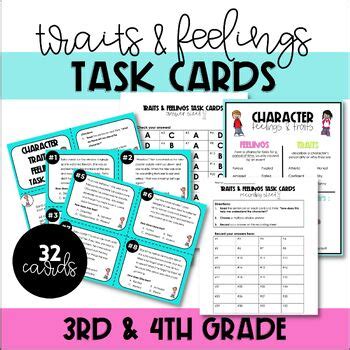 Character feelings task cards.  This activity can deepen their understanding of character arch...