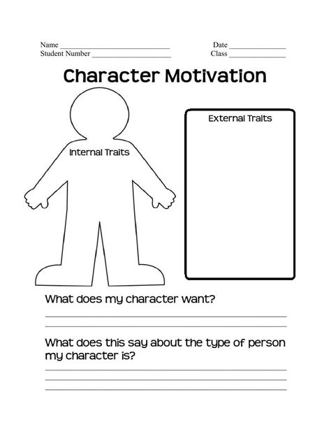 Character motivation worksheet TPT Worksheets Library